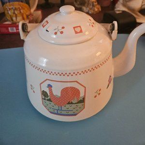 vintage raintree heart and home collection farm scene teapot 1.5 quart Japan